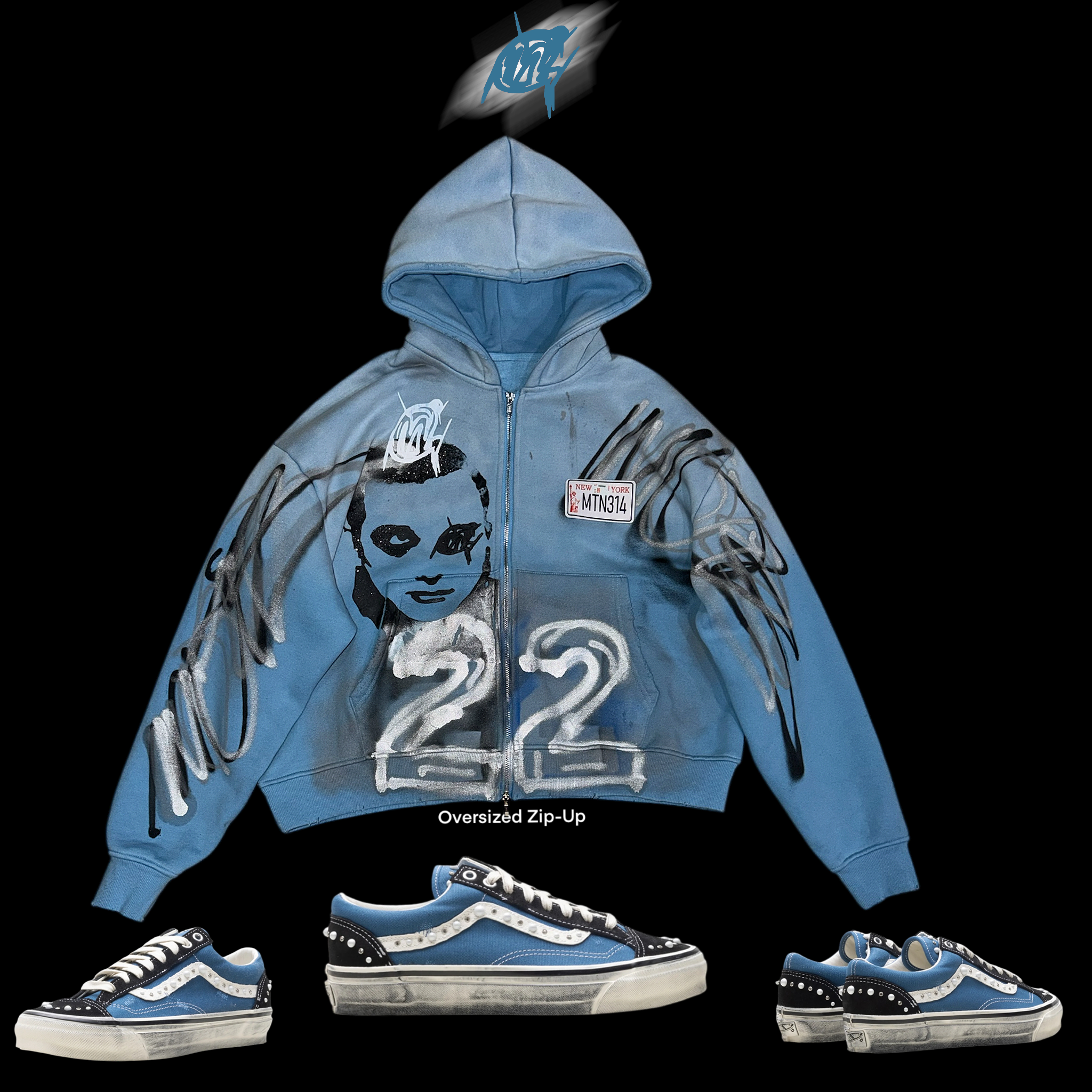 Pearl blue HEAVYWEIGHT ZIP-UP